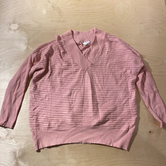 Time and Tru Pink V-Neck Women's Sweater Large (12-14) (MO) - Picture 3 of 15